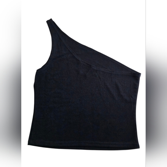 Reformation x Laura Harrier Black Maddie Knit One Shoulder Top - Picture 5 of 8